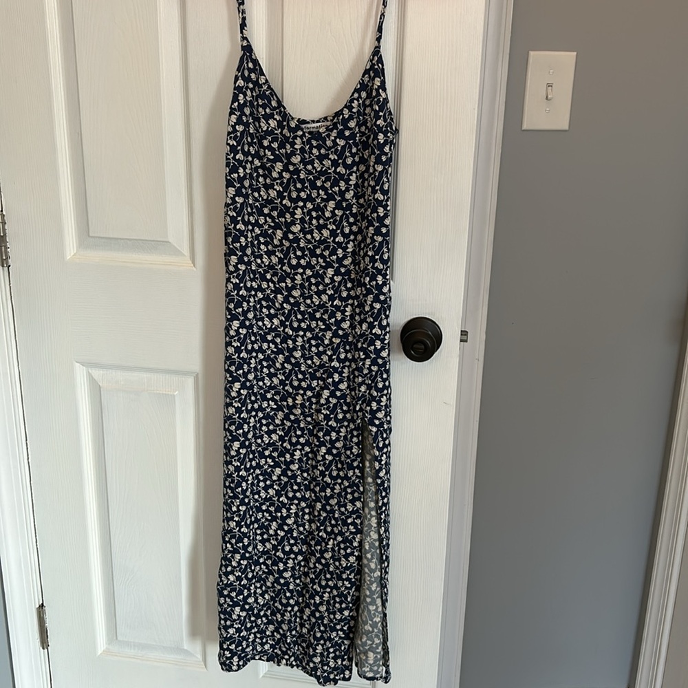 Navy Blue Spaghetti Strap Dress